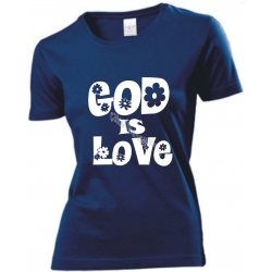 Tricou femei albastru navy God is Love